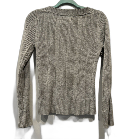 Aeropostale Y2K Sweater Cable Knit Angora Blend Gray V-Neck Preppy Women sz M - Picture 5 of 6